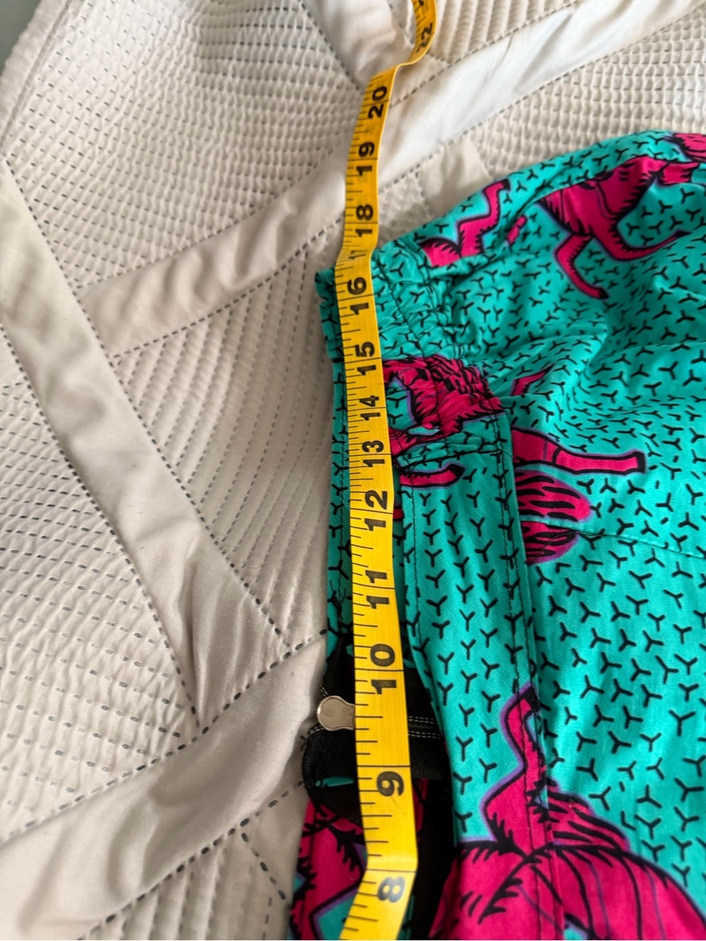 Bright Jade/Teal Blue with Vibrant Pink horses Floor Skimming Silhouette Skirt - Picture 3 of 9